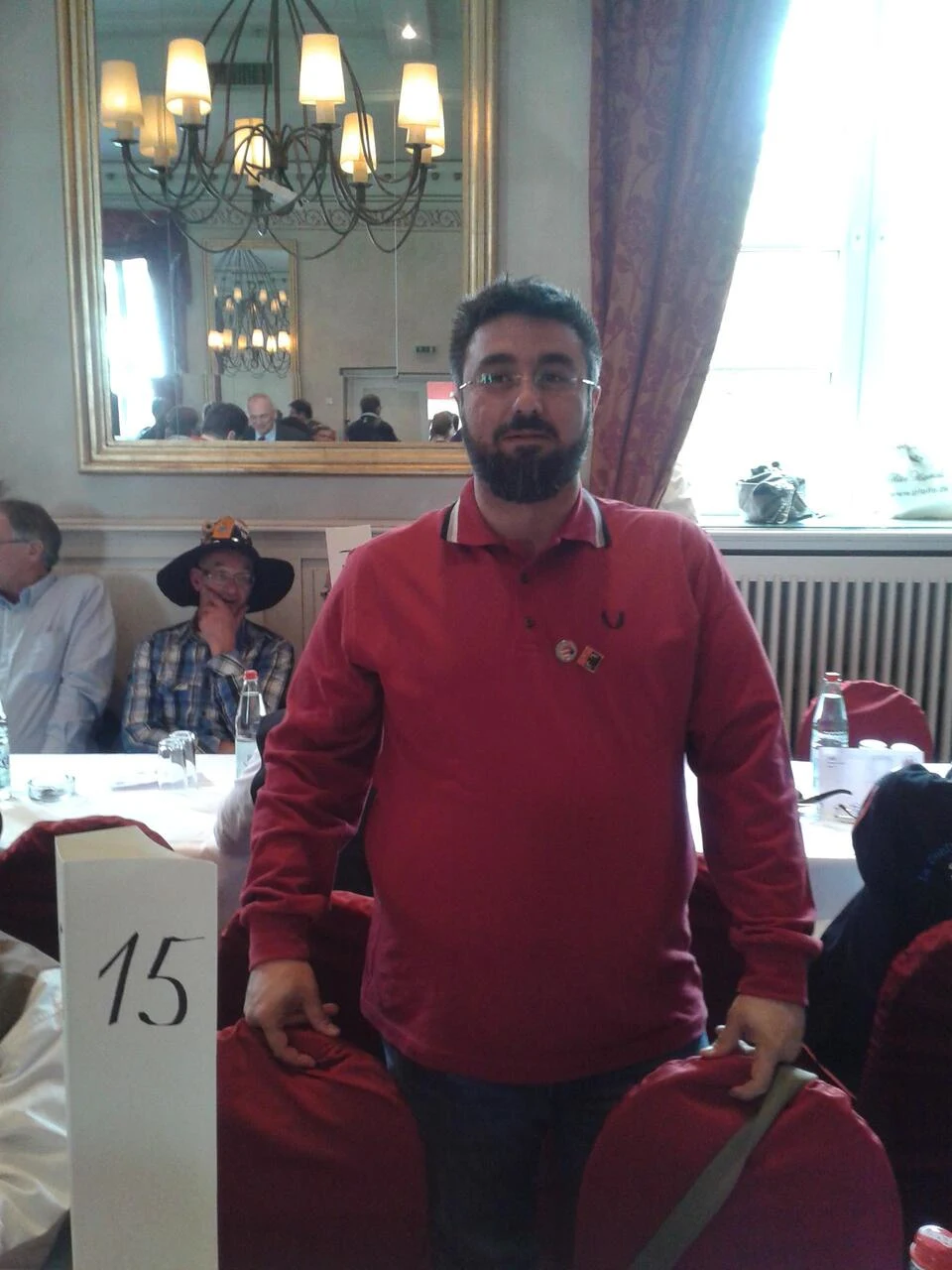 Our winner, Fares, in the competition hall