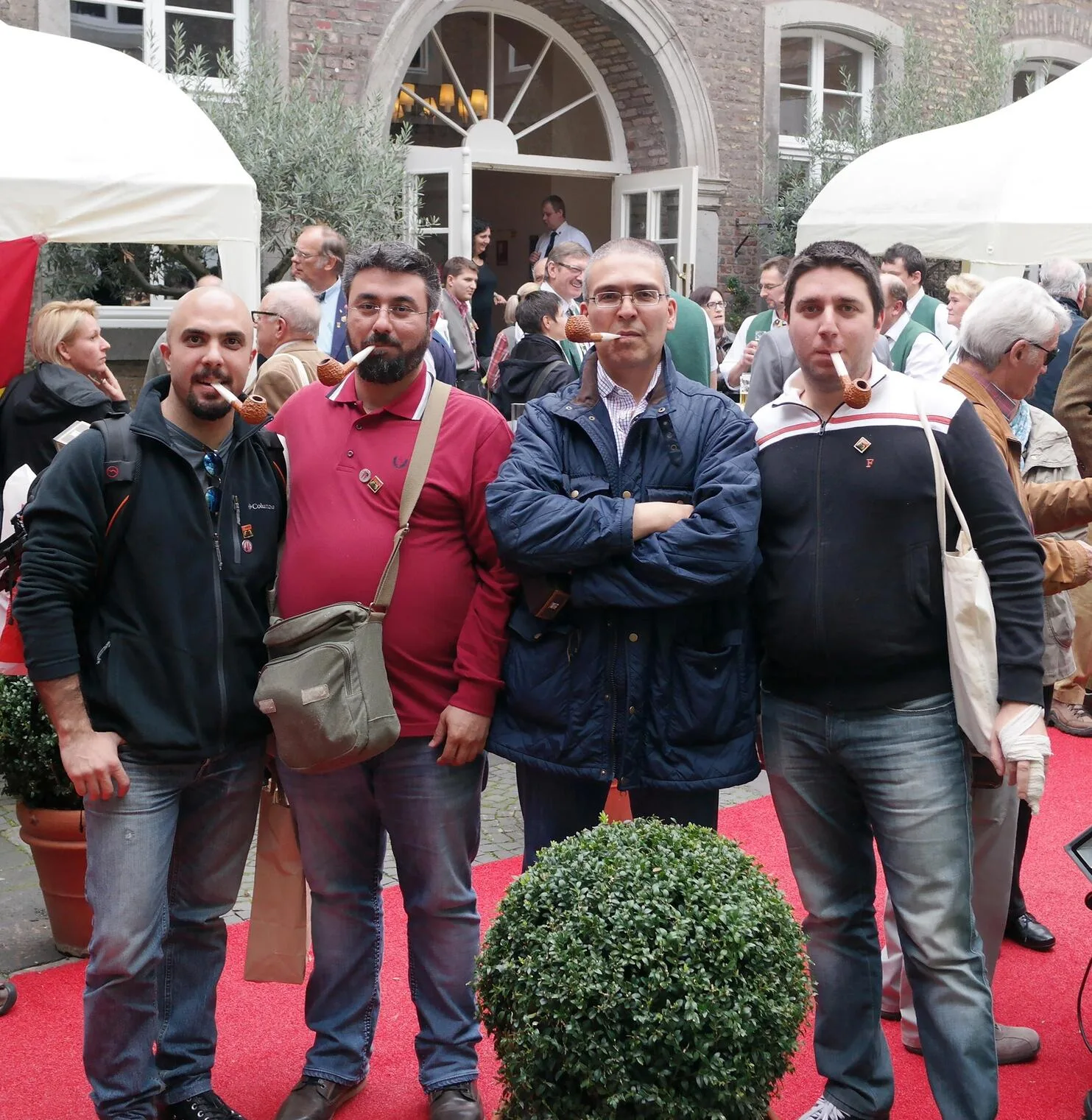 Patrick, Fares, Paul, and Salim at the 13th World Championship in Pipesmoking in Cologne, Germany, 12/10/2014