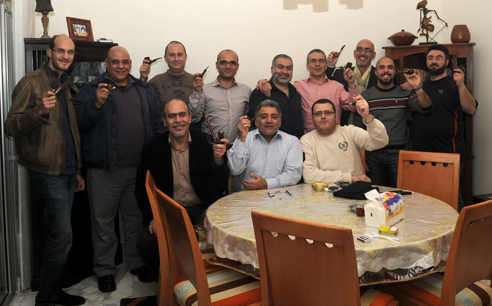 From left to right, standing: Marc, Tarek, Issam, Mohamad, Harvey, Paul, George, Patrick, Fares; sitting: Peter, Antoine, Oliver
